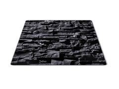 Glasdekor Skleněné prkénko tmavě šedá kamenná zeď - Prkénko: 40x30cm