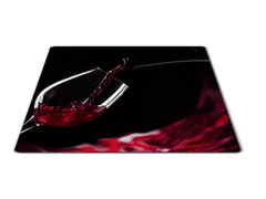 Glasdekor Skleněné prkénko sklenice červeného vína - Prkénko: 30x20cm
