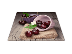 Glasdekor Skleněné prkénko květ a plody třešně - Prkénko: 40x30cm