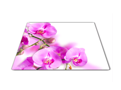 Glasdekor Skleněné prkénko květy fialové orchideje - Prkénko: 40x30cm