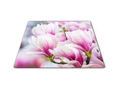 Glasdekor Skleněné prkénko květy magnolie - Prkénko: 30x20cm