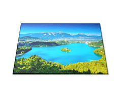 Glasdekor Skleněné prkénko jezero Bled Slovinsko - Prkénko: 30x20cm