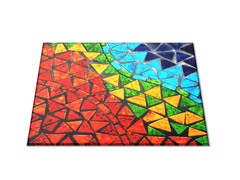 Glasdekor Skleněné prkénko barevná abstraktní mozaika - Prkénko: 40x30cm