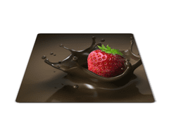 Glasdekor Skleněné prkénko jahoda v čokoládě - Prkénko: 30x20cm