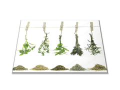 Glasdekor Skleněné prkénko bylinky visící na šňůře - Prkénko: 40x30cm