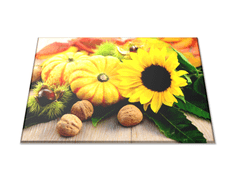 Glasdekor Skleněné prkénko podzimní plody a dekorace - Prkénko: 40x30cm