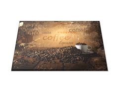 Glasdekor Skleněné prkénko dekorace Coffee a káva - Prkénko: 30x20cm