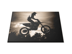 Glasdekor Skleněné prkénko motocross silueta ve stmívání - Prkénko: 30x20cm