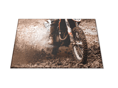Glasdekor Skleněné prkénko detail kola motocross - Prkénko: 30x20cm