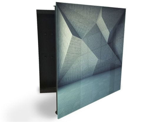 Glasdekor skříňka na klíče - abstraktní geometricky tvar