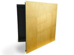 Glasdekor skříňka na klíče - zlatá betonová textura - Otevírání: Pravé, Barva skříňky: Černá