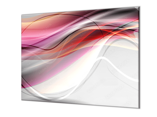 Glasdekor Ochranná deska abstraktní růžová vlna