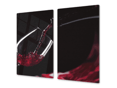 Glasdekor Ochranná krycí deska sklenice červené víno - Ochranná deska: 52x60cm, Lepení na zeď: S lepením na zeď