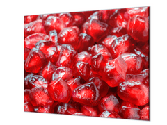 Glasdekor Ochranná deska červené granátové kameny - Ochranná deska: 60x90cm, Lepení na zeď: Bez lepení na zeď