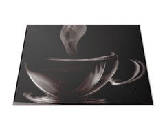 Glasdekor Skleněné prkénko abstraktní hrnek kávy - Prkénko: 30x20cm