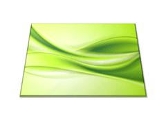 Glasdekor Skleněné prkénko abstraktní zelená vlna s pozadím - Prkénko: 30x20cm