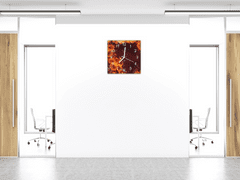 Glasdekor Nástěnné hodiny 30x30cm abstraktní hořící květy amarylisu - Materiál: plexi