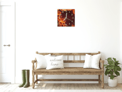 Glasdekor Nástěnné hodiny 30x30cm abstraktní hořící květy amarylisu - Materiál: plexi