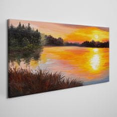 COLORAY.CZ Obraz na plátně Lake Forest Sunset 100x50 cm