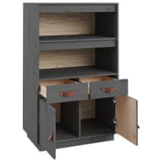 Vidaxl Skříň highboard šedá 67 x 40 x 108,5 cm masivní borové dřevo