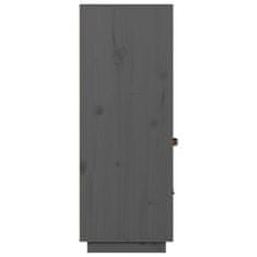 Greatstore Skříň highboard šedá 67 x 40 x 108,5 cm masivní borové dřevo