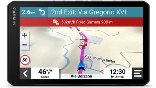 GPS navigace Garmin DriveCam 76 7palcový dotykový displej integrovaná kamera palubní kamera záznamová kamera kvalitní kamera světové mapy rychlejší doživotní aktualizace map vysoké rozlišení učení návyků slot na paměťové karty microSD karta předpověď cíle jízdní návyky upozornění na sjezd a křižovatky držák výkonná navigace do auta výkonná automobilová navigace dlouhá výdž baterie jasný displej WiFi Bluetooth doprovodná aplikace