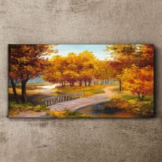 COLORAY.CZ Obraz na plátně Park Stromy podzimní listí 120x60 cm