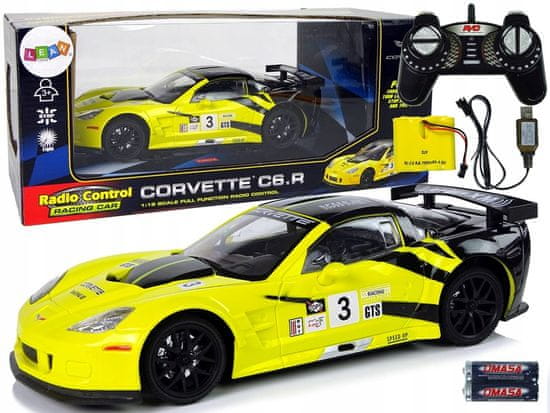 Rastar Závodní sportovní vůz R/C 1:18 Corvette C6.R žlutá