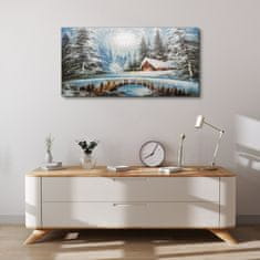 COLORAY.CZ Obraz na plátně Zimní sníh lesní příroda 100x50 cm