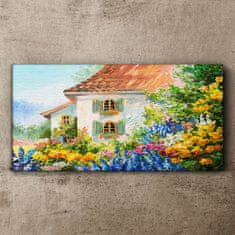 COLORAY.CZ Obraz na plátně Venkovy květiny dům příroda 100x50 cm