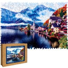 Barevné dřevěné puzzle české výroby: Halštatské jezero