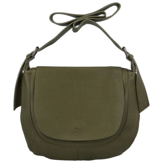 Paolo Bags Módní půlkulatá dámská koženková crossbody taška Norité, tmavě zelená