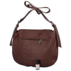 Paolo Bags Módní půlkulatá dámská koženková crossbody taška Norité, tmavě hnědá