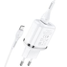 Hoco Nabíječka do sítě 2,4A 2xUSB + kabel 1m micro USB Hoco N4 Smart Dual USB - bílá