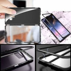 OEM Pouzdro Samsung Galaxy S21 FE 3in1 Double Magnetic 360° Aluminium & Glass black