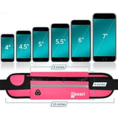 OEM Sportovní pásek (ledvinka) Nexeri 7" pro běh, fitness, nordic walking, sport - růžový