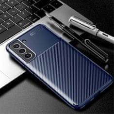 OEM Kryt Samsung Galaxy S21 FE Armored Shockproof Carbon Fiber modrý