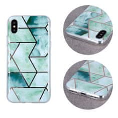 OEM Kryt Samsung Galaxy A22 5G Silicone Geometric Marmur zelený