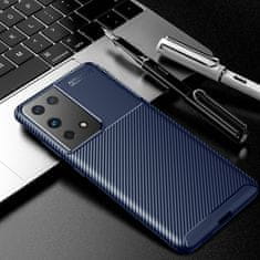 OEM Kryt Samsung Galaxy A12 / M12 case Armored Shockproof Carbon Fiber blue