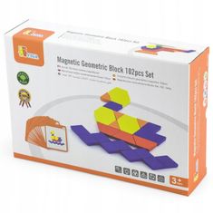 Viga Toys Dřevěná geometrická mozaika Puzzle