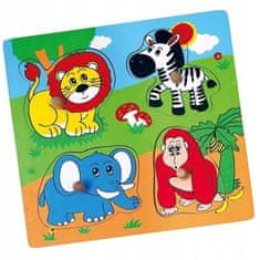 Viga Toys Dřevěná logická hra Zoo Animals Puzzle Surprise