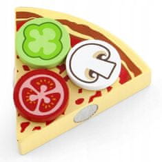 Viga Toys Dřevěná pizza na krájení s příslušenstvím