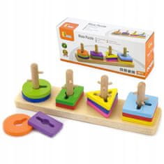 Viga Toys Dřevěné bloky s třídičem tvarů