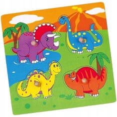 Viga Toys Dřevěné puzzle dinosaurů s překvapením