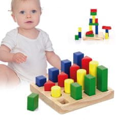 Viga Toys Dřevěné výukové bloky Barevné tvary