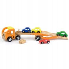 Viga Toys Dřevěný odtahový vůz s vozy
