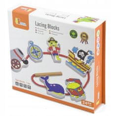 Viga Toys Hračky Hračky Dřevěné bloky prokládané nawle
