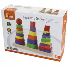 Viga Toys Dřevěné bloky Puzzle pyramidy