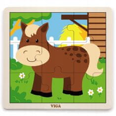 Viga Toys Handy Wooden Puzzle Horse 9 prvků