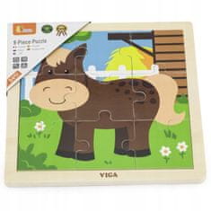 Viga Toys Handy Wooden Puzzle Horse 9 prvků